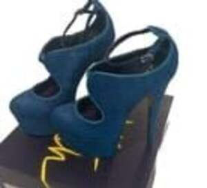 NEW LONDON TRASH CANDY Women Cutout Haircalf Platform High Heel Pumps sz 8 Teal
